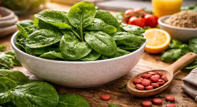 Spenótot eszel, mégsem szívódik fel a vas? A dietetikus elmagyarázza, mi lehet a hiba