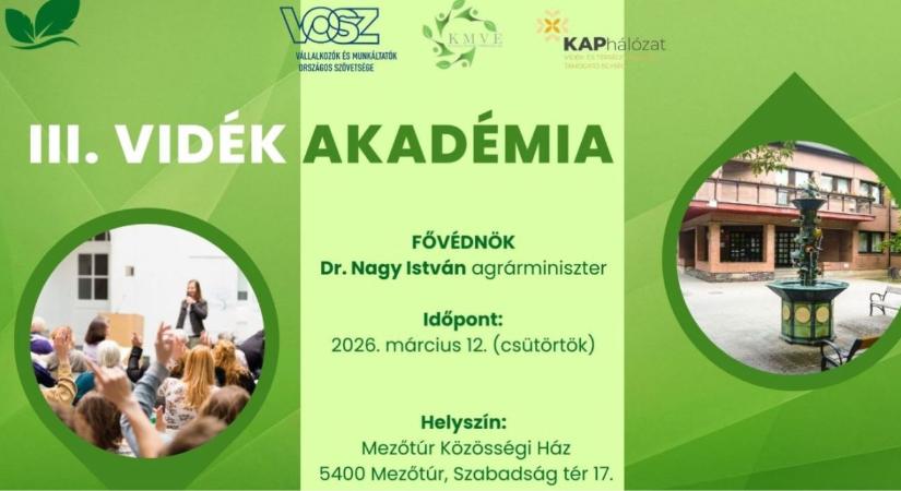 III. Vidék Akadémia – szakmai konferencia Mezőtúron