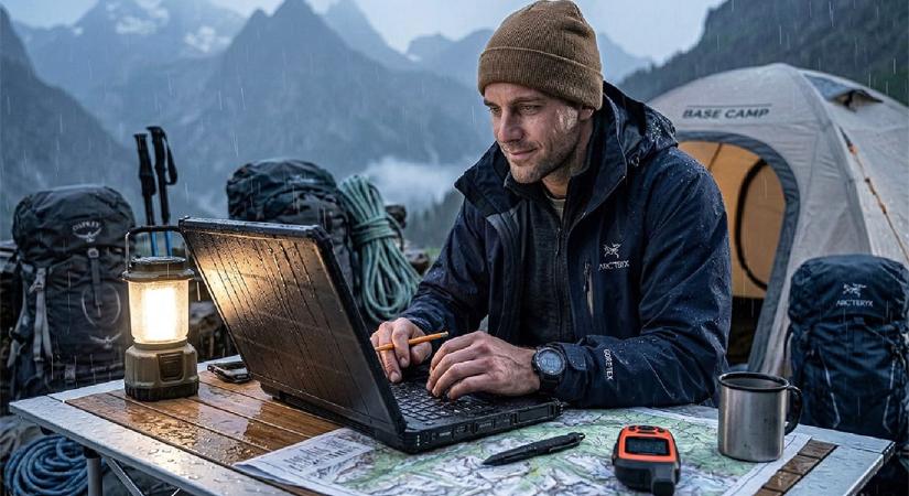 Itt a világ első napelemes fedlappal szerelt strapabíró noteszgépe, ami két akkumulátort is kapott