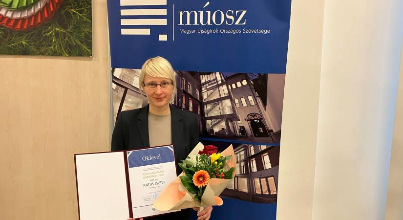 Katus Esztert az év gazdasági újságírója díjjal tüntette ki a MÚOSZ