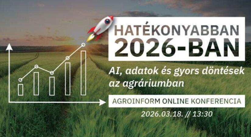Hatékonyabban 2026-ban – AI, adatok és gyors döntések az agráriumban Agroinform online konferencia