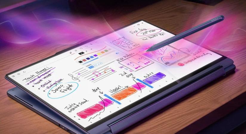 120 Hz-es OLED panellel, Panther Lake alapokon érkezik a Lenovo táblává alakítható noteszgépe, a Yoga 9i Aura Edition