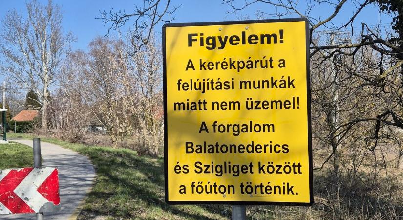 Letérítik a bringásokat a balatoni kerékpárútról – felújítás kezdődött