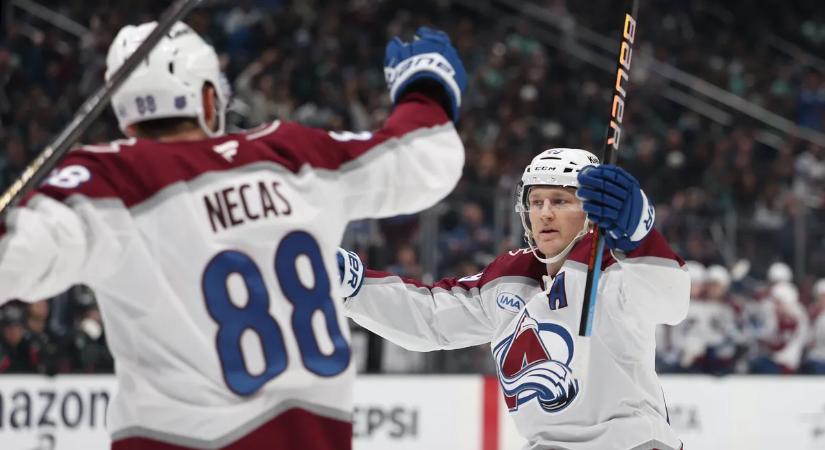 NHL: MacKinnon négy pontot is szerzett, a Colorado kiütötte a Seattle-t