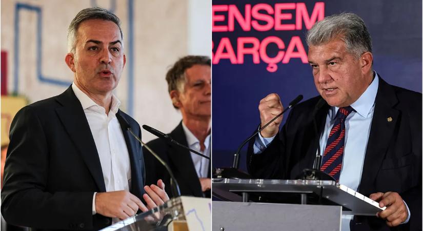 „Felhasználtad Messit a 2021-es kampányban” – egymásnak feszült Joan Laporta és kihívója a vasárnapi elnökválasztás előtt