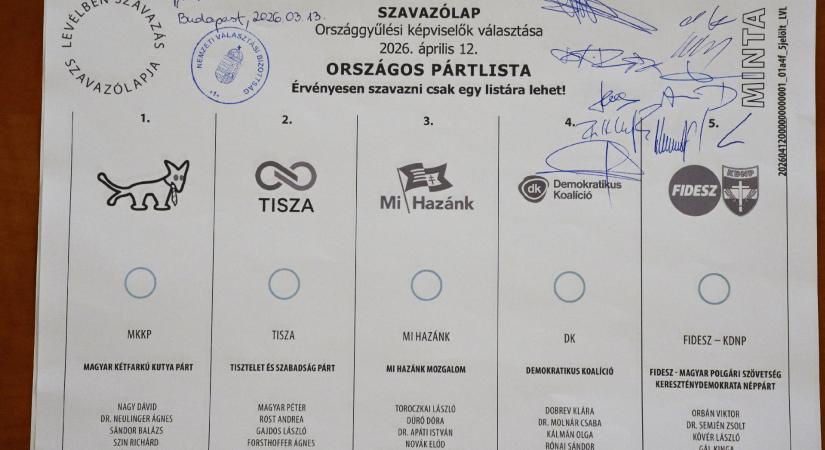 Jóváhagyta az országos pártlistás szavazólapok mintáját a választási bizottság