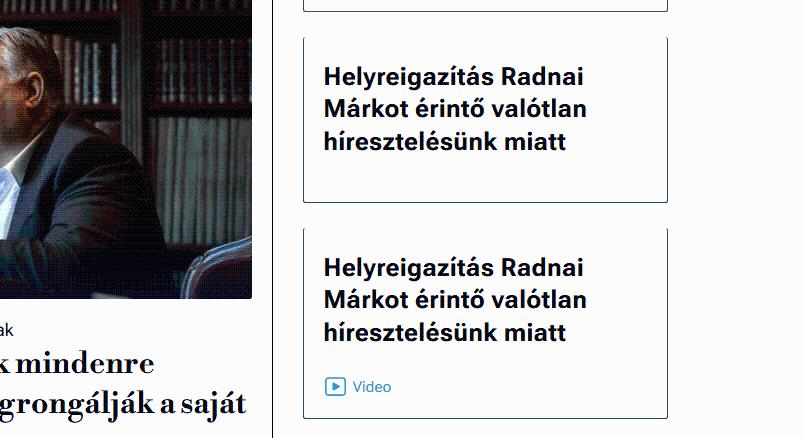 Három helyreigazítást is közzé kellett tennie a Magyar Nemzetnek a Radnai Márkról szóló cikkeik miatt