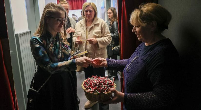 Kokárdaosztás a Győri Nemzeti Színházban - fotók