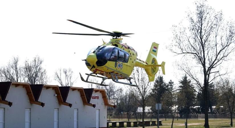 Mentőhelikopter landolt Kiskunhalason, elképesztő küzdelem kezdődött – képekkel és videóval