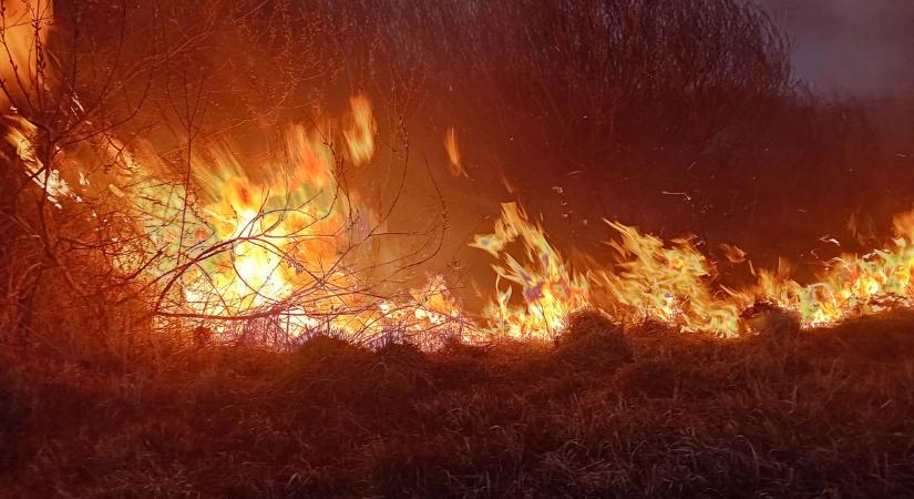 Nagy területen ég az avar, hatalmas füst száll a szabolcsi település fölött (fotók, videók)