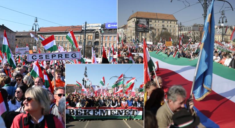 Óriási tömeg özönlötte el a fővárost, elindult a Békemenet - Fotók
