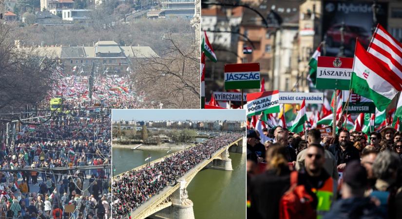 Megérkezett az első légi felvétel a Békemenet óriási tömegéről