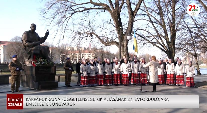 Kárpát-Ukrajna függetlensége kikiáltásának 87. évfordulójára emlékeztek Ungváron (videó)