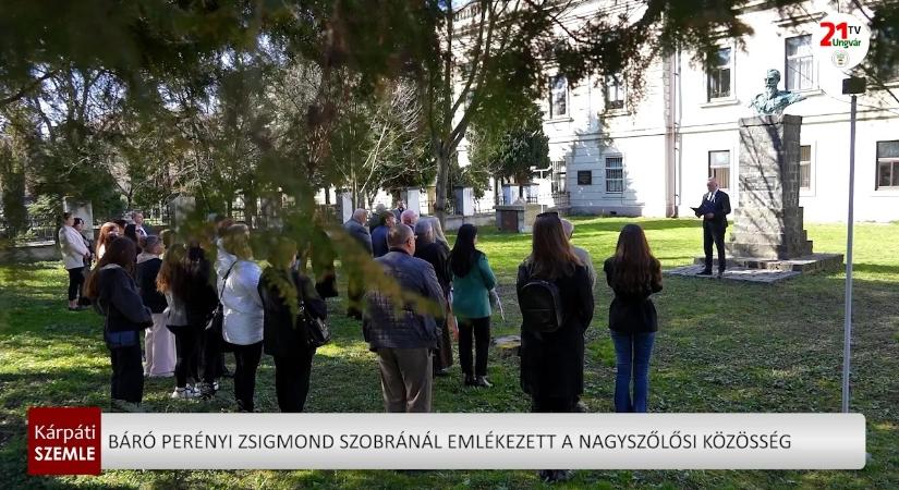 Báró Perényi Zsigmond szobránál emlékezett a nagyszőlősi közösség (videó)