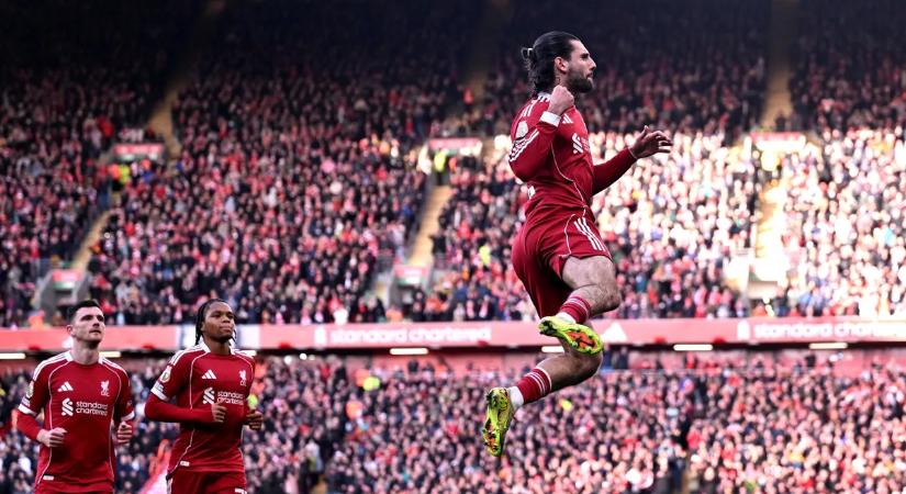 Szoboszlai újabb szabadrúgásgóljával vezet a Liverpool a Tottenham ellen