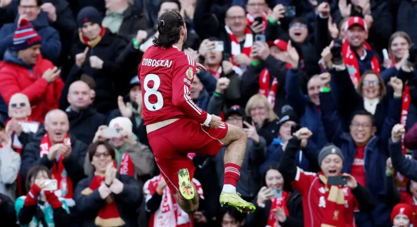 Szoboszlai újabb szabadrúgásgólt lőtt, ezzel vezet a Liverpool a Tottenham ellen