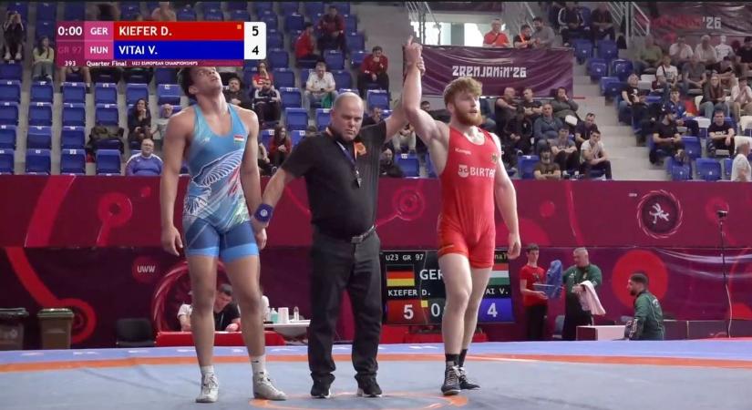 Vitai Vendel a negyeddöntőben búcsúzott az U23-as Eb-n
