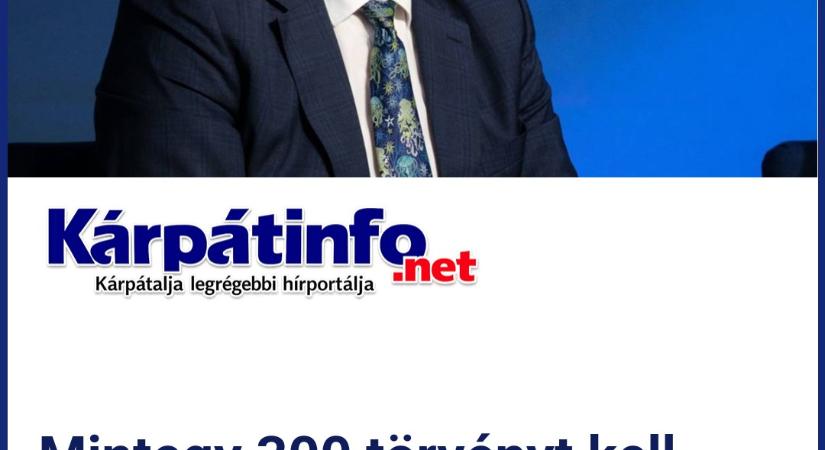 Mintegy 300 törvényt kell elfogadnia Ukrajnának az EU-csatlakozás érdekében