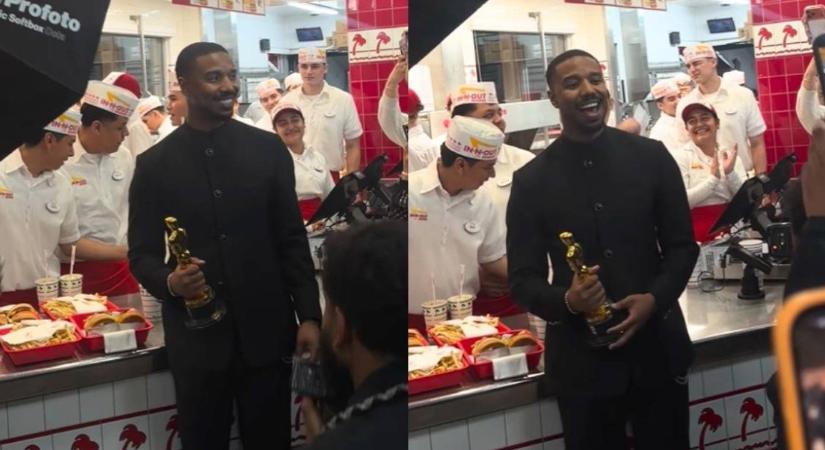 Oscar-szoborral a kezében ugrott be egy gyorsétterembe Michael B. Jordan