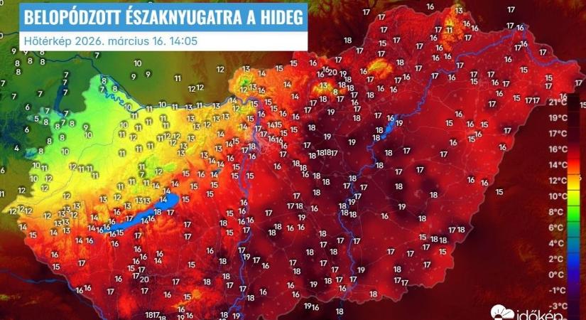 Brutális lehűléssel tört be a hidegfront, szabályosan kettészakítja az országot!
