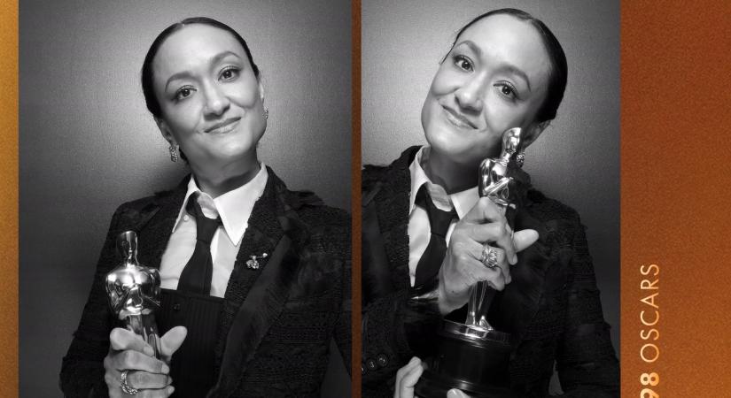 Kisfia előtt vette át díját az első nő, aki operatőri Oscart nyert