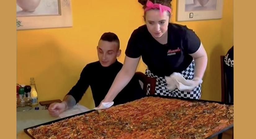 Sokan megpróbálták, de még senkinek sem sikerült 60 perc alatt megenni az ország legnagyobb pizzáját Marcaliban