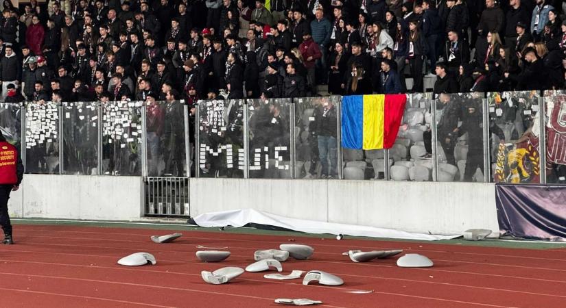 „Szétverték” a stadiont a futballhuligánok a kolozsvári derbin