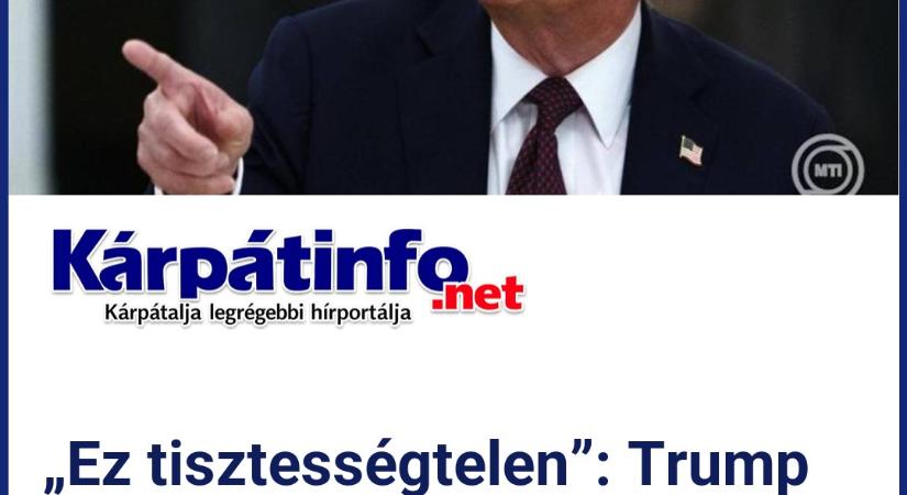 „Ez tisztességtelen”: Trump élesen bírálta Iránt az Hormuzi-szoros lezárása miatt