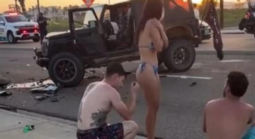 A fenekét rázta az autó tetején, aztán bekövetkezett a tragédia – videó