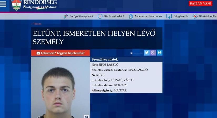 ELTŰNT! Segítsen megtalálni a 17 éves fehérvári diákot!