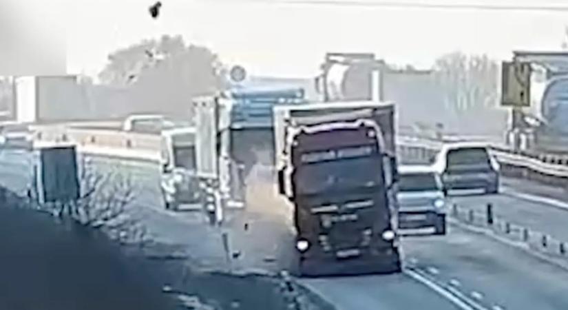 Durva: rakétaként szálltak el a kamion felrobbant kerekének darabjai – videó