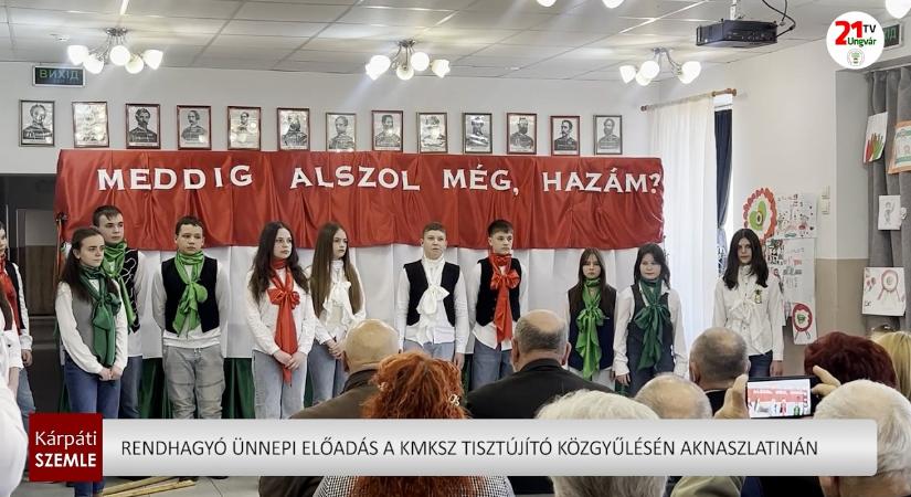 Rendhagyó ünnepi előadás a KMKSZ tisztújító közgyűlésén Aknaszlatinán (videó)