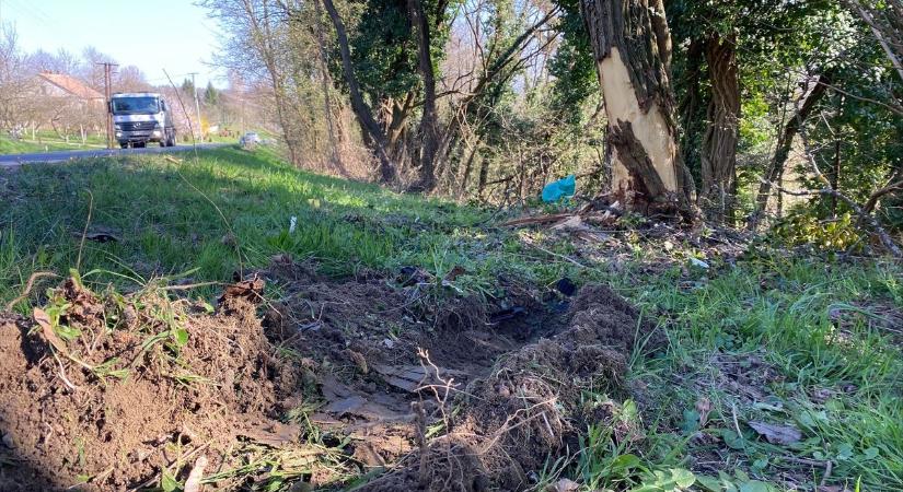 Megsérült az autójával Zalában fának ütköző sofőr (galéria)