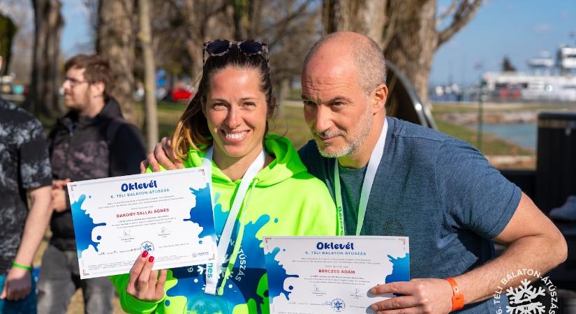 Eredményesen szerepeltek a Jégmadarak a Téli Balaton-átúszáson