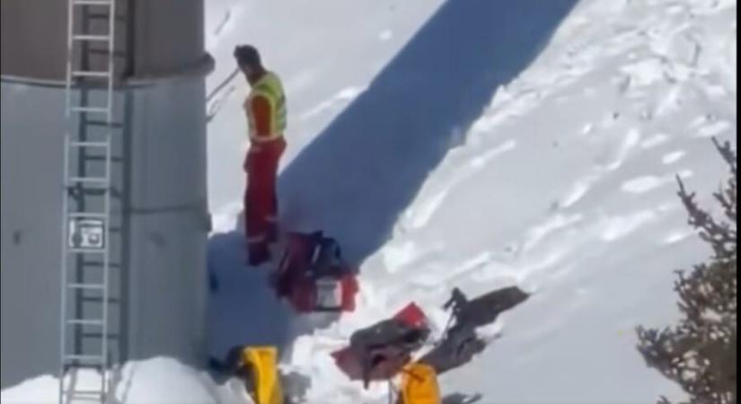 Videón. ahogy lezuhan egy svájci felvonó kabinja