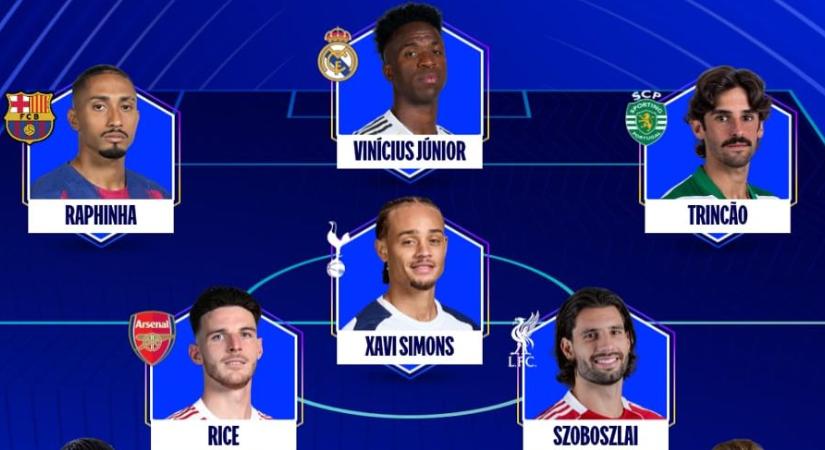 Micsoda nevek! - Szoboszlai máris Vinícius Junior mellé került a BL elitcsapatába