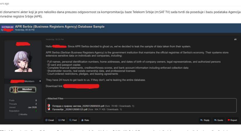 Feltörhették a Gazdasági Nyilvántartási Ügynökséget is