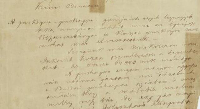 Több mint egymillió forintért kelhet el Kossuth Lajos Görgei Artúrnak címzett levele
