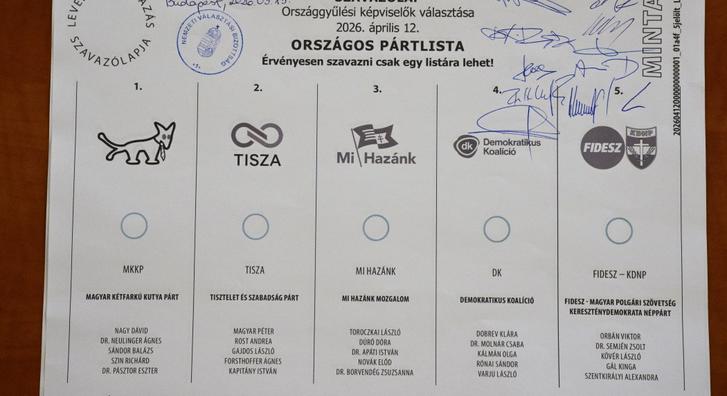 Figyelem! Csak akkor érvényes a szavazólap, ha egy szavazatot tartalmaz