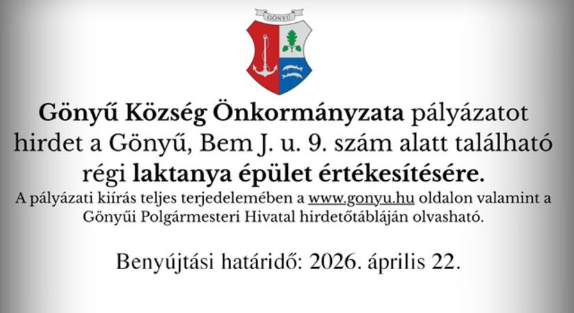 Pályázatot hirdet Gönyű a régi laktanya épület értékesítésére