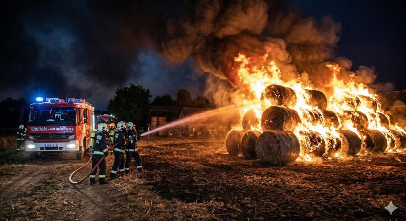 Óriási tűz volt a zalai település határában, reggelre sikerült eloltani, de még dolgoznak a tűzoltók