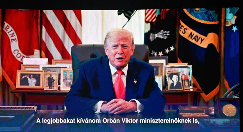 Donald Trump idén is videóüzenetet küldött Orbán Viktornak a CPAC Hungaryra, reméli, hogy nagy fölénnyel nyer a választáson
